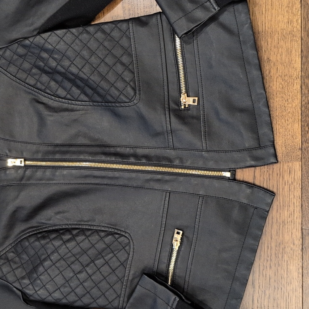 Women's Marc New York black faux leather jacket size M - Picture 3 of 6